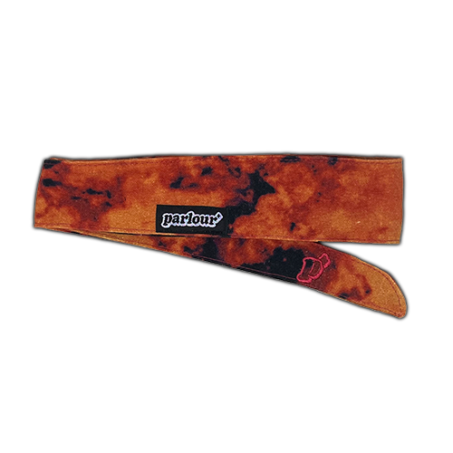 "FIRE TIE DYE" BURNT ORANGE cherry tail - HEADBAND LC