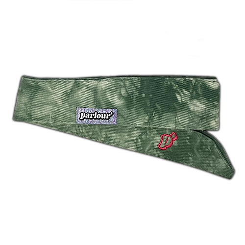 GREEN TIE DYE - HEADBAND PROTO A (sparkly tag)
