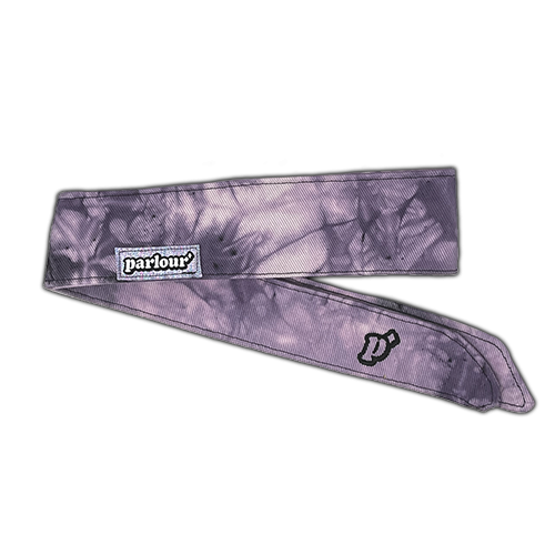 LAVENDER TIE DYE - HEADBAND PROTO A (sparkly tag)