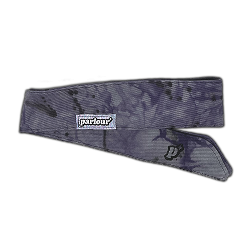 PURPLE/GREY/BLACK TIE DYE - HEADBAND PROTO A (sparkly tag)