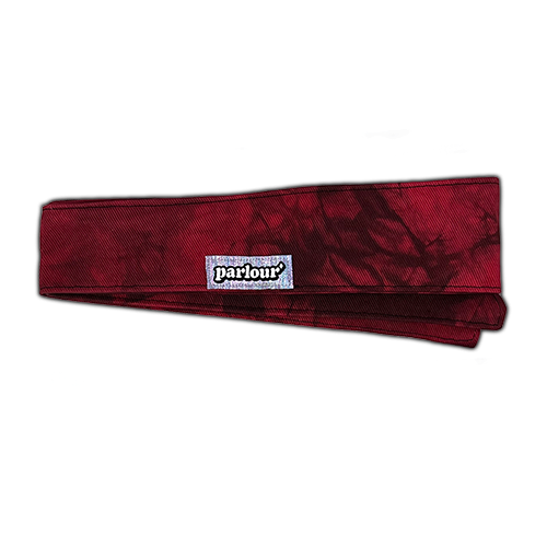 RED BLACK TIE DYE - HEADBAND PROTO A2 (sparkly tag)